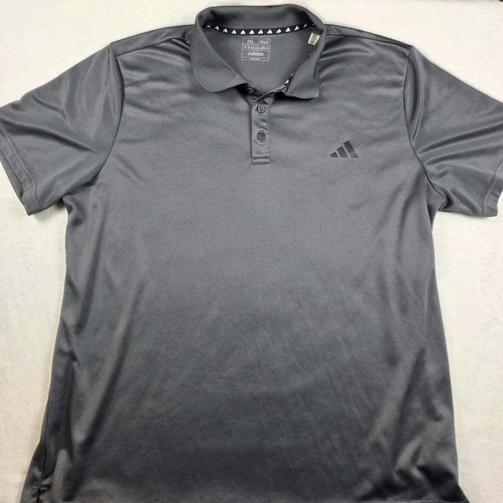 Adidas Polo Shirt Mens 2XL Gray Excellent Aeroready Textured‎ Golf IW5024